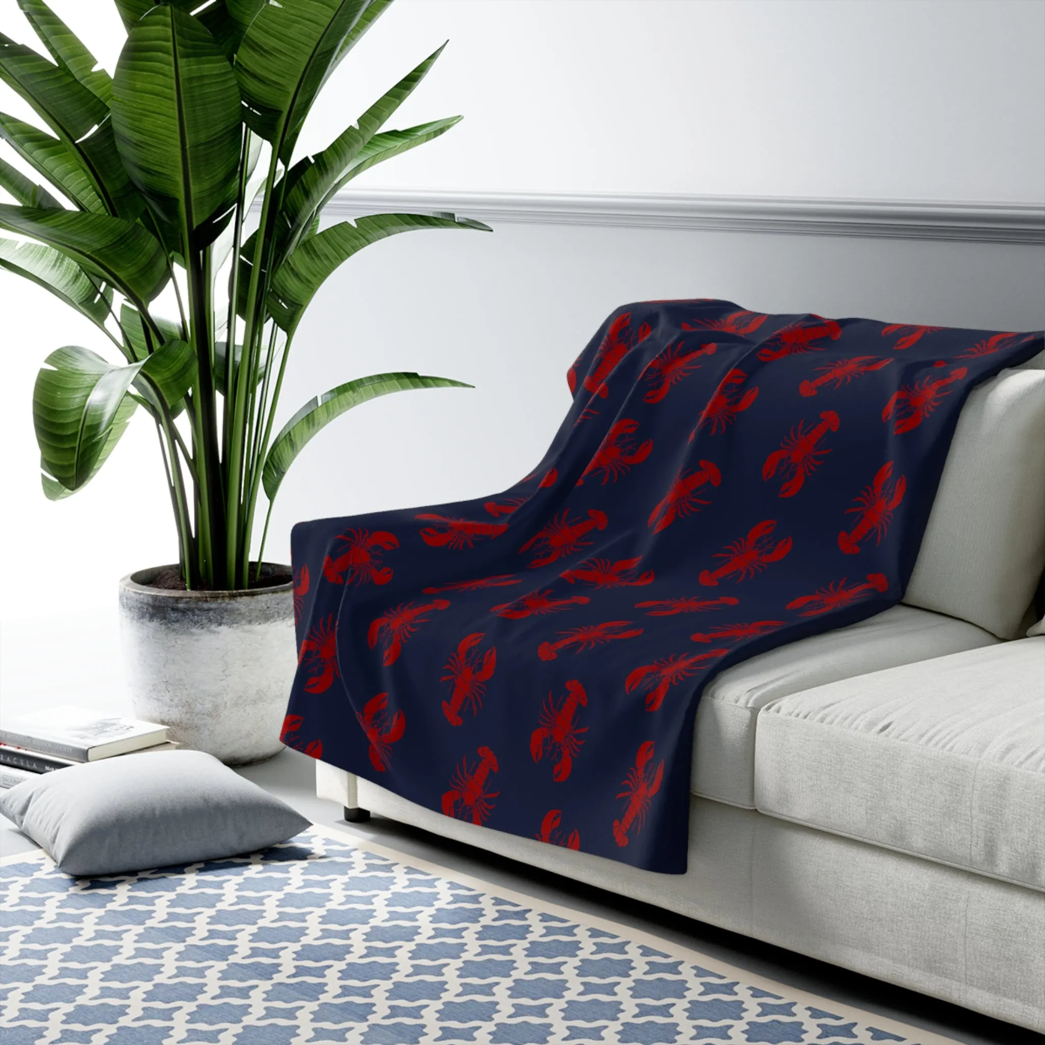 Lobster All-Over Sherpa Fleece Blanket