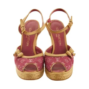 Louis Vuitton Pink Monogram Wedges