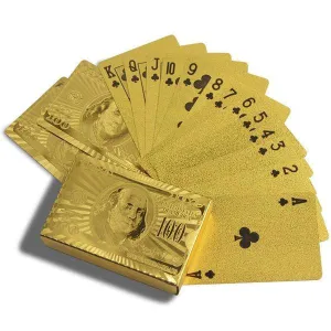 Luxe 24-Karat Gold Foil American Money Playing Cards