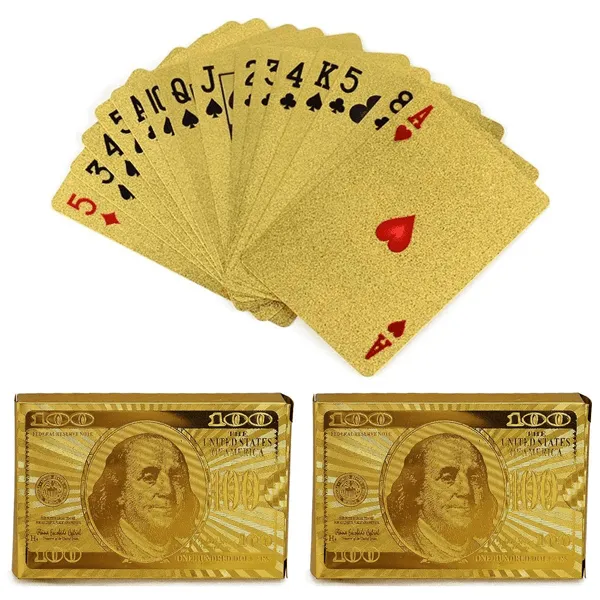 Luxe 24-Karat Gold Foil American Money Playing Cards