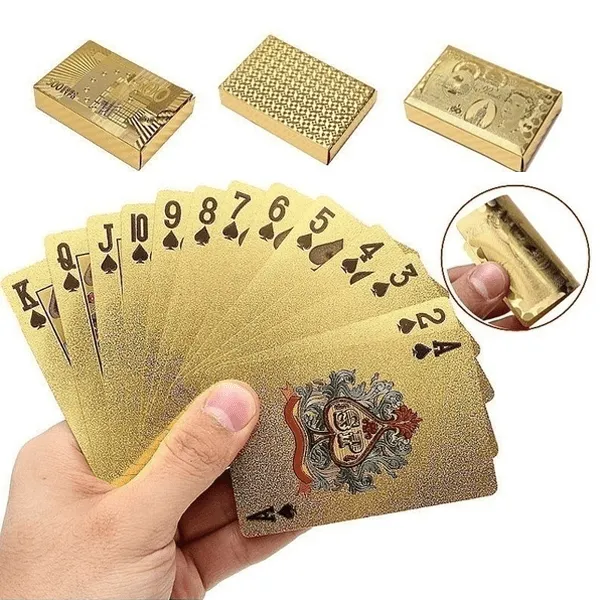Luxe 24-Karat Gold Foil American Money Playing Cards