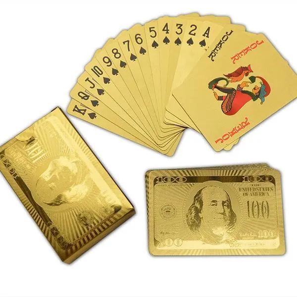 Luxe 24-Karat Gold Foil American Money Playing Cards