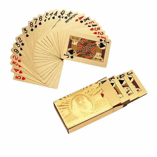 Luxe 24-Karat Gold Foil American Money Playing Cards