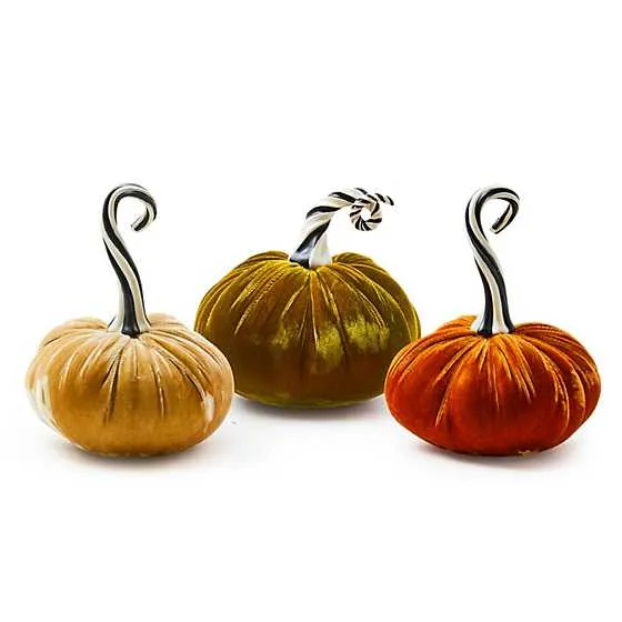 MacKenzie-Childs - Autumnology Coffee Twisted Stem Velvet Pumpkin