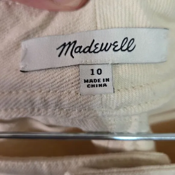 Madewell Womens Sz 10 Capital A-Line Skirt in Cloud Lining Ivory Cream Belted