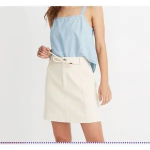 Madewell Womens Sz 10 Capital A-Line Skirt in Cloud Lining Ivory Cream Belted