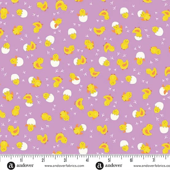 Makower Hello Spring | Cheerful Chicks | Lilac