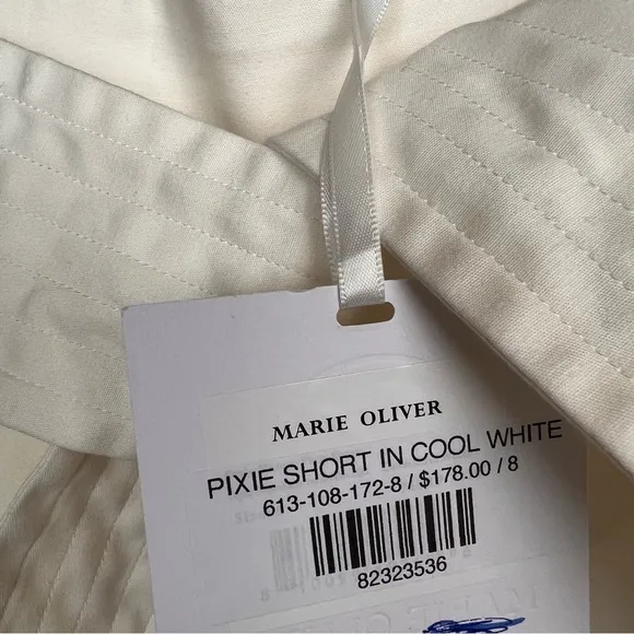 MARIE OLIVER PIXIE SHORTS IN COOL WHITE Size 8
