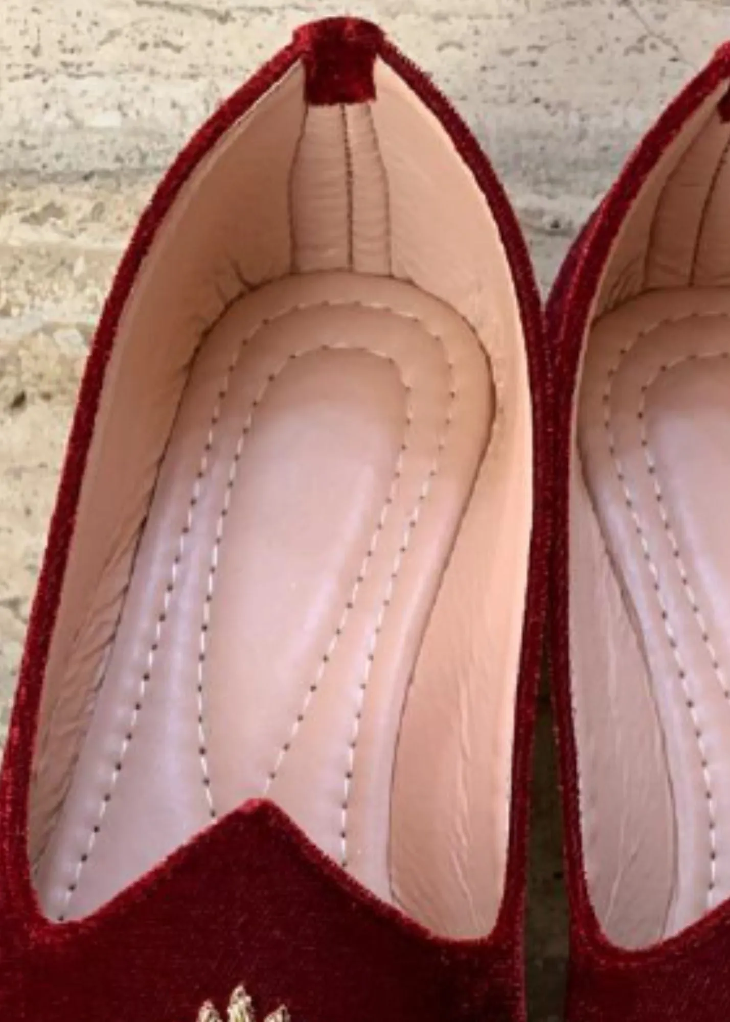MAROON VELVET SHOES FOR MEN