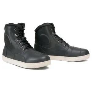 MBM9002 Men's Black and White Reinforced Street Riding Shoes with Ankle Support