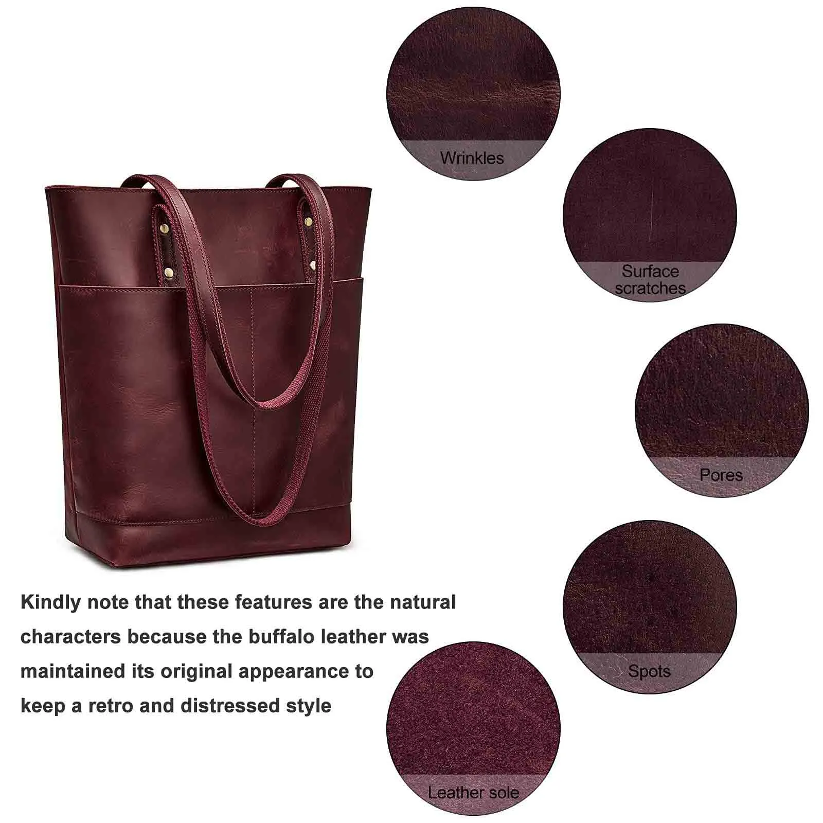 Medium Leather Tote With Big Front Pocket