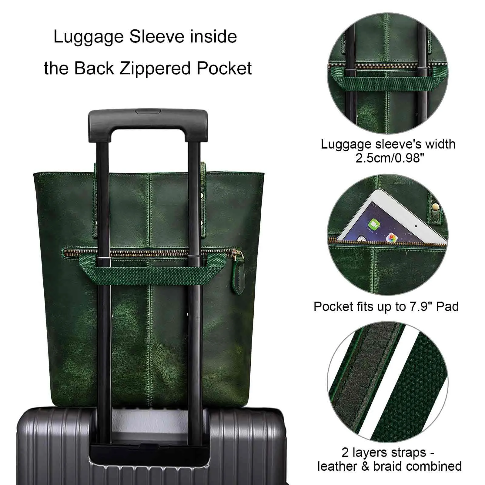 Medium Leather Tote With Big Front Pocket