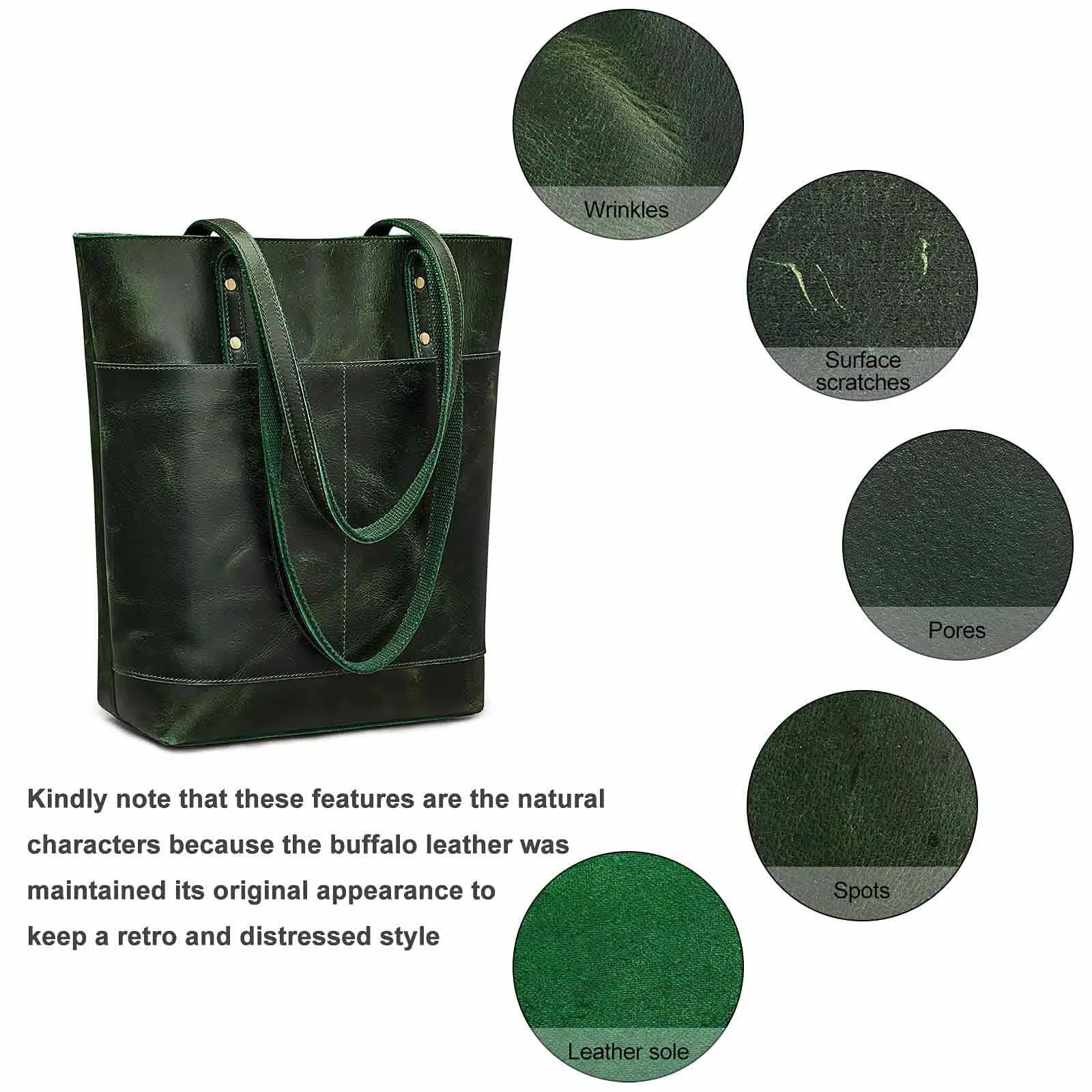 Medium Leather Tote With Big Front Pocket