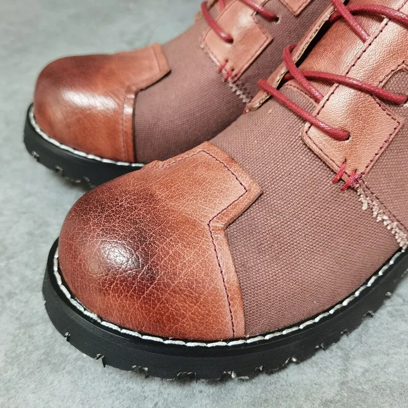 Men Height Increasing Patchwork Cowhide Casual Shoes