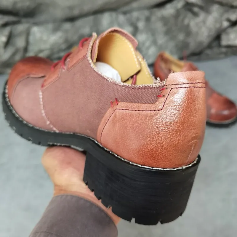 Men Height Increasing Patchwork Cowhide Casual Shoes