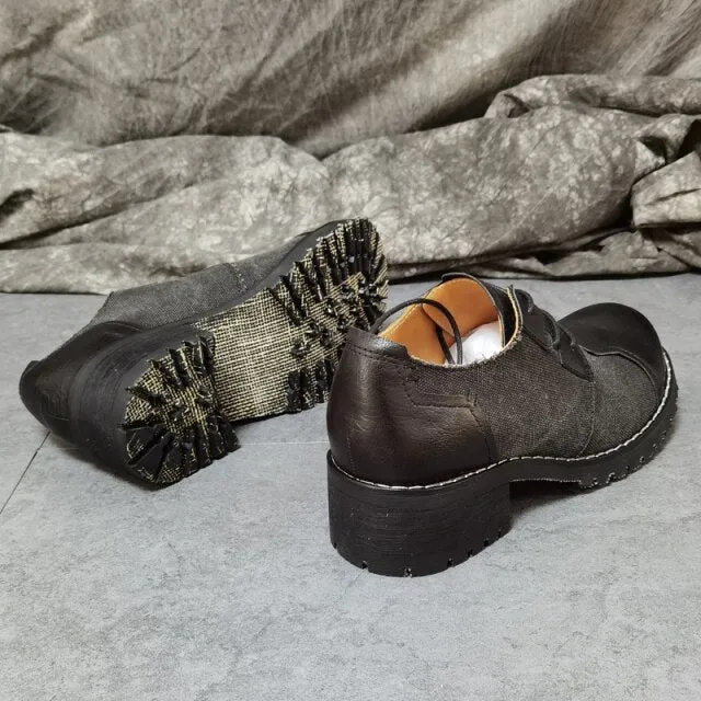 Men Height Increasing Patchwork Cowhide Casual Shoes