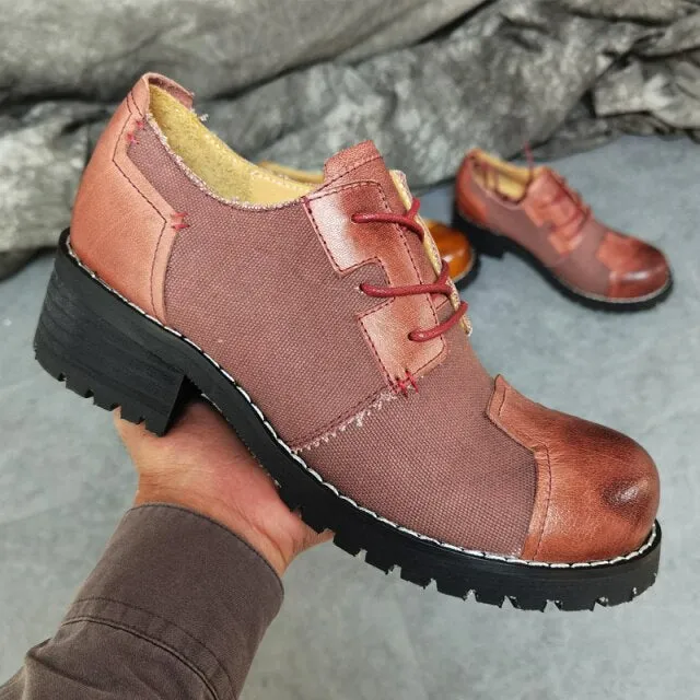 Men Height Increasing Patchwork Cowhide Casual Shoes
