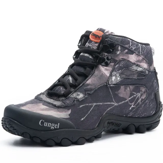 Men High Top Hiking Shoes Durable Waterproof Tactical Boots