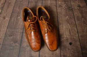 Men Leather shoe with Stitch Front and lace
