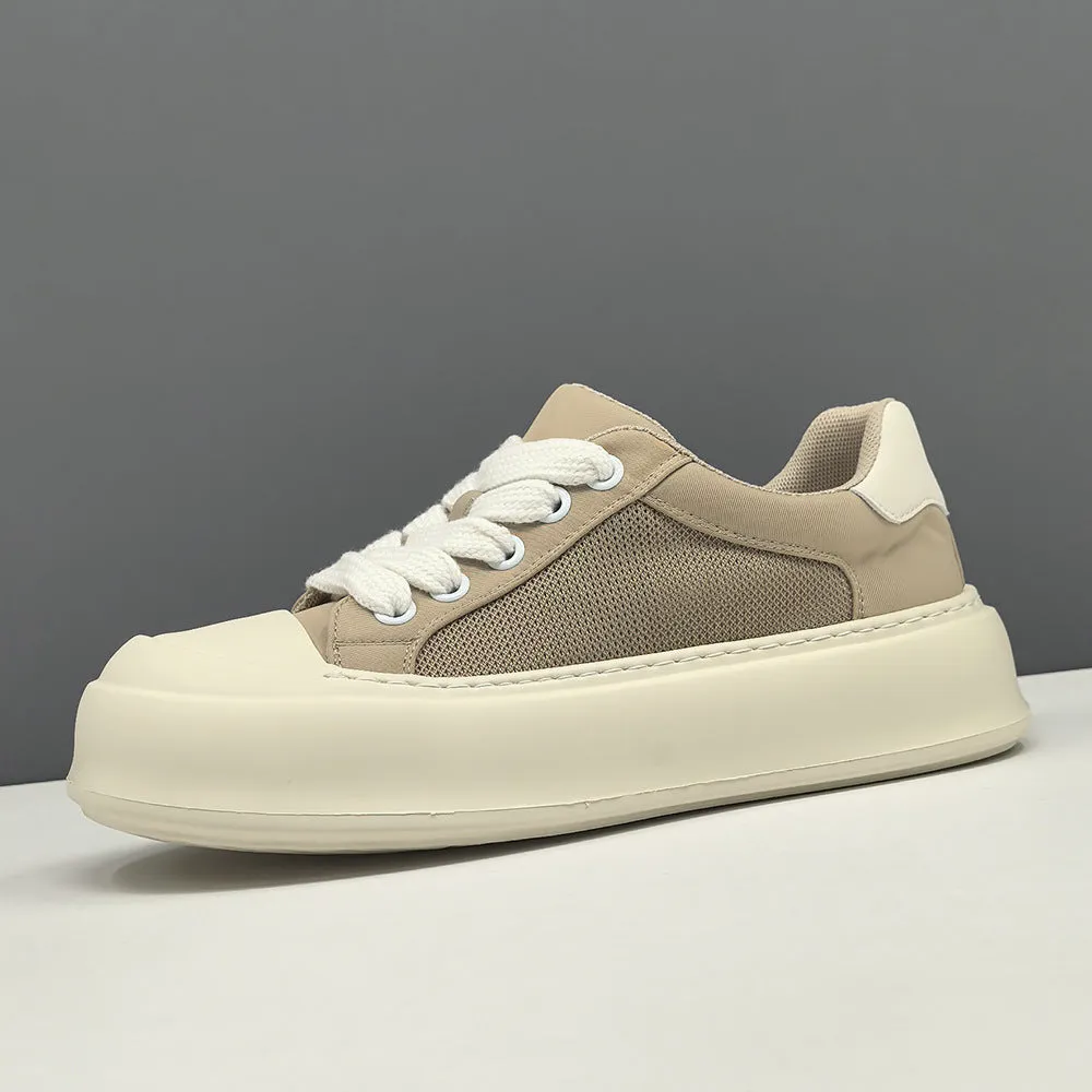 Men Plain Breathable Canvas Low Top Casual Shoes