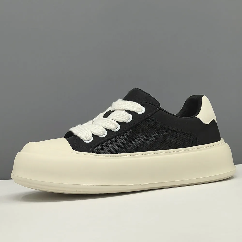 Men Plain Breathable Canvas Low Top Casual Shoes