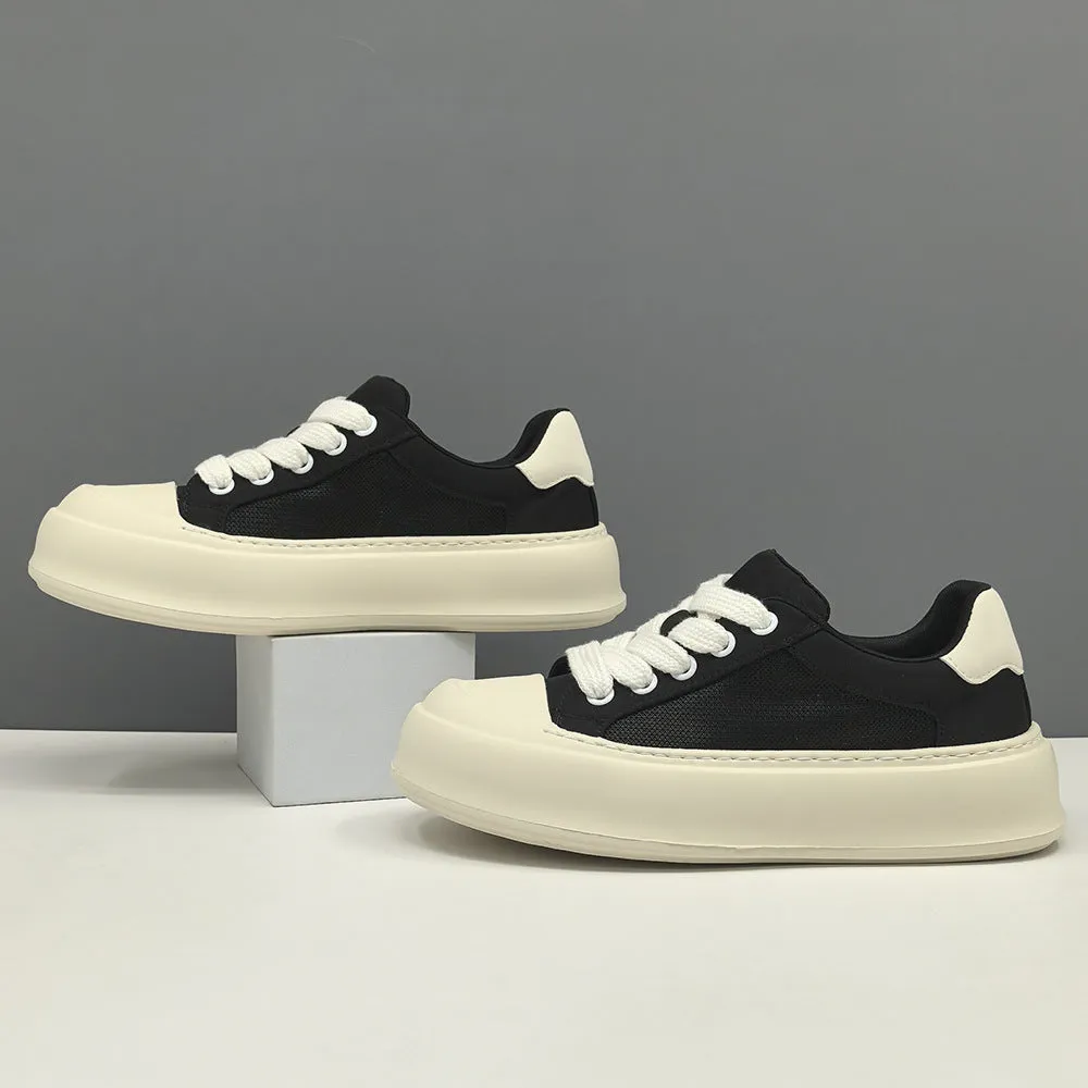 Men Plain Breathable Canvas Low Top Casual Shoes