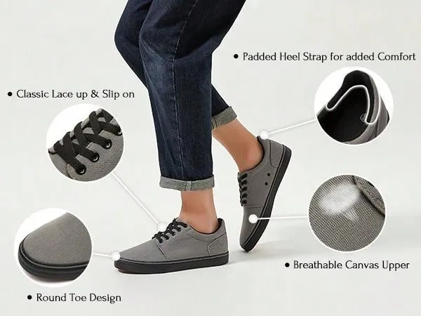 Men's Classic Canvas Sneakers: Comfortable Low-Top Lace-Up