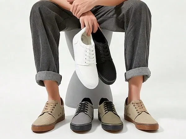 Men's Classic Canvas Sneakers: Comfortable Low-Top Lace-Up