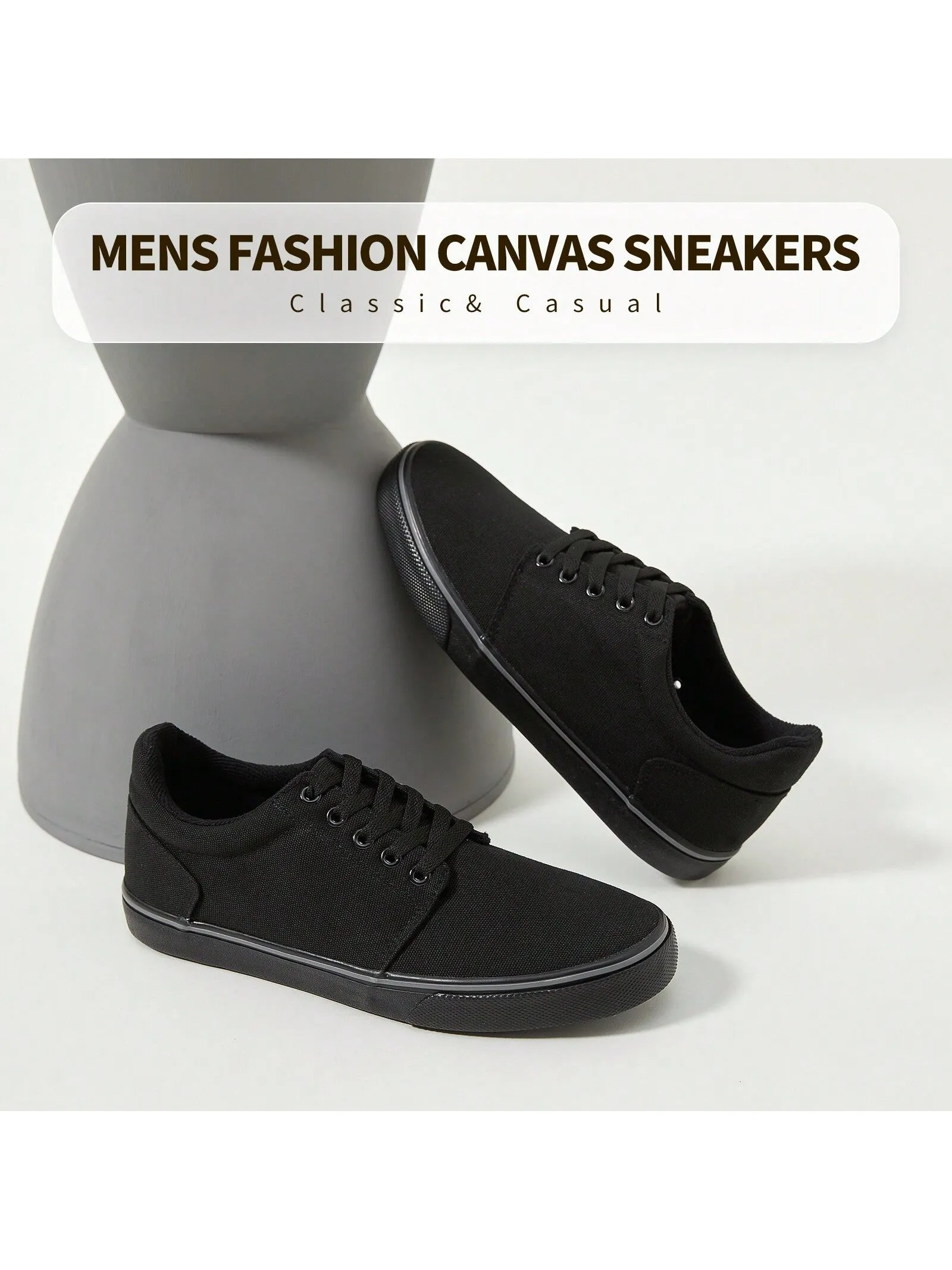 Men's Classic Canvas Sneakers: Comfortable Low-Top Lace-Up