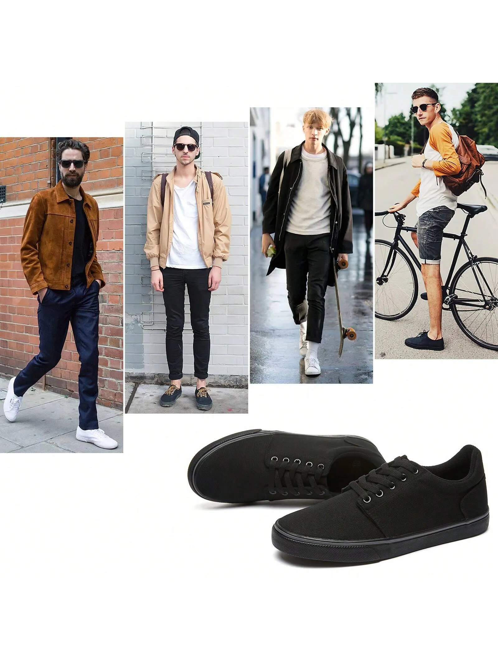 Men's Classic Canvas Sneakers: Comfortable Low-Top Lace-Up