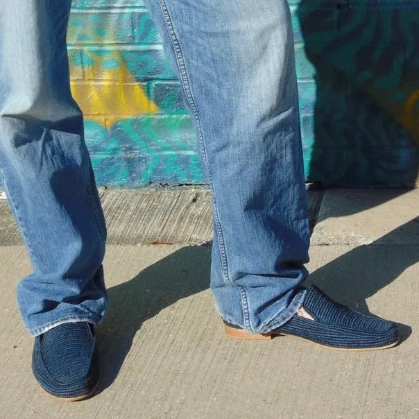 Men's Raffia Loafer (Navy)