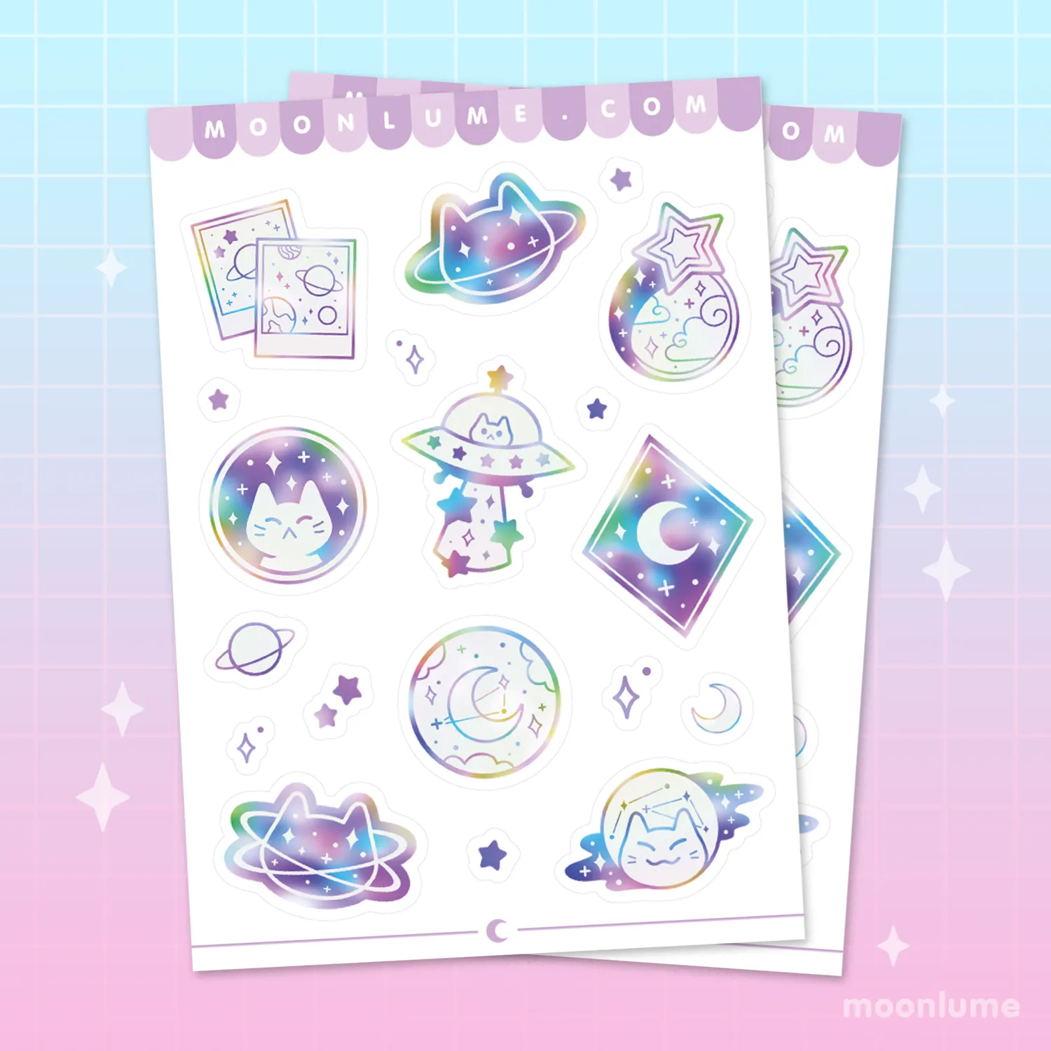 Meowter Space - matte vinyl sticker sheet