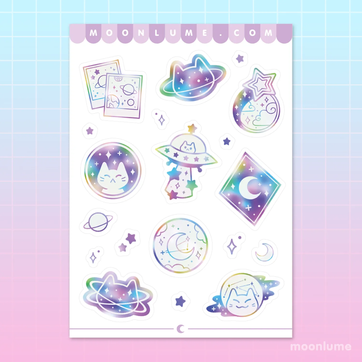 Meowter Space - matte vinyl sticker sheet