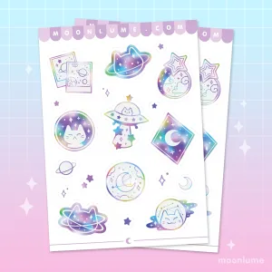 Meowter Space - matte vinyl sticker sheet