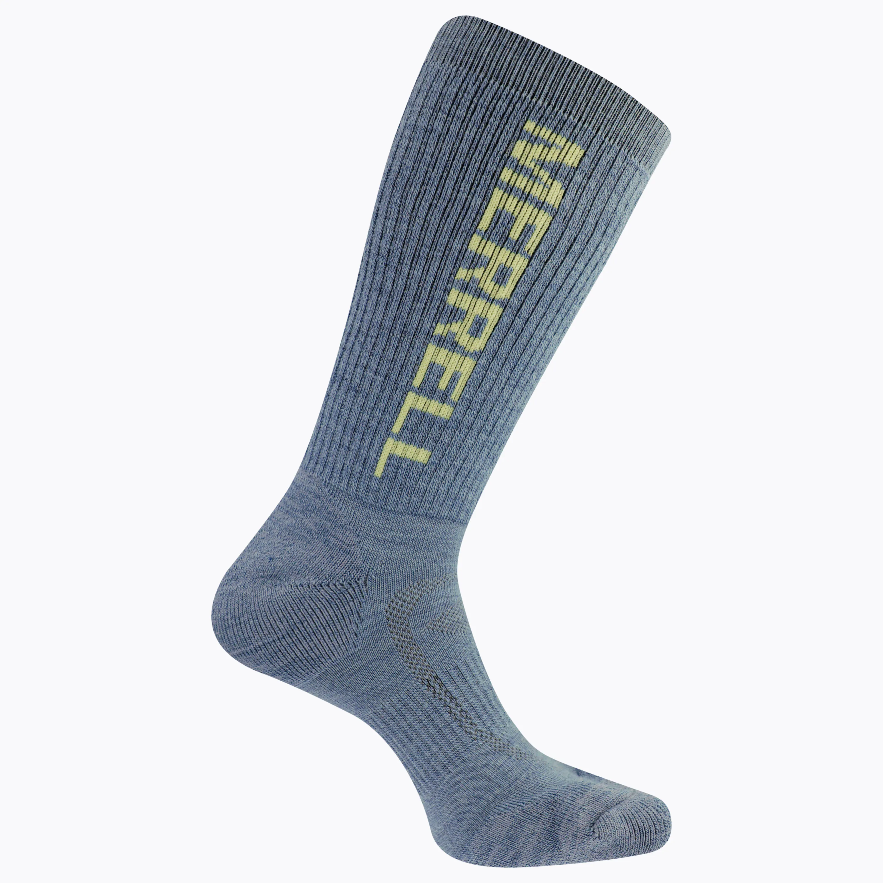 Merrell Merino Wool Zone Cushion Comfort Hiking Crew Sock with Blister Protection and Fast Dry Moisture Wicking