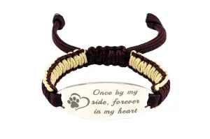 Micro Paracord Bracelet with Engraved Stainless Steel Oval ID Tag