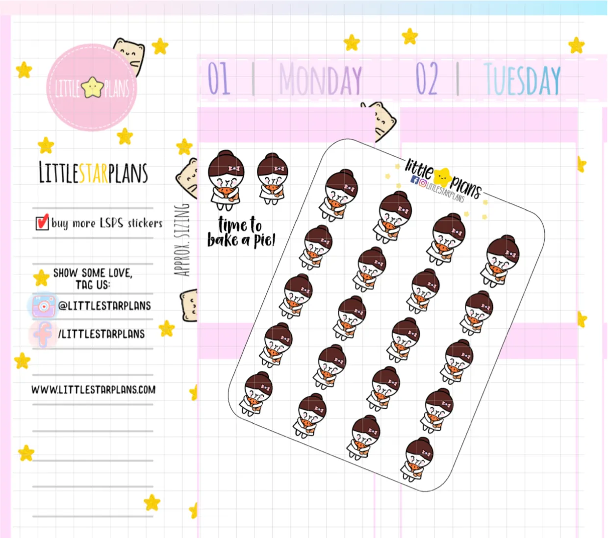 Mimi Bakes a Pie, Fall Pie Stickers Kit (M160)