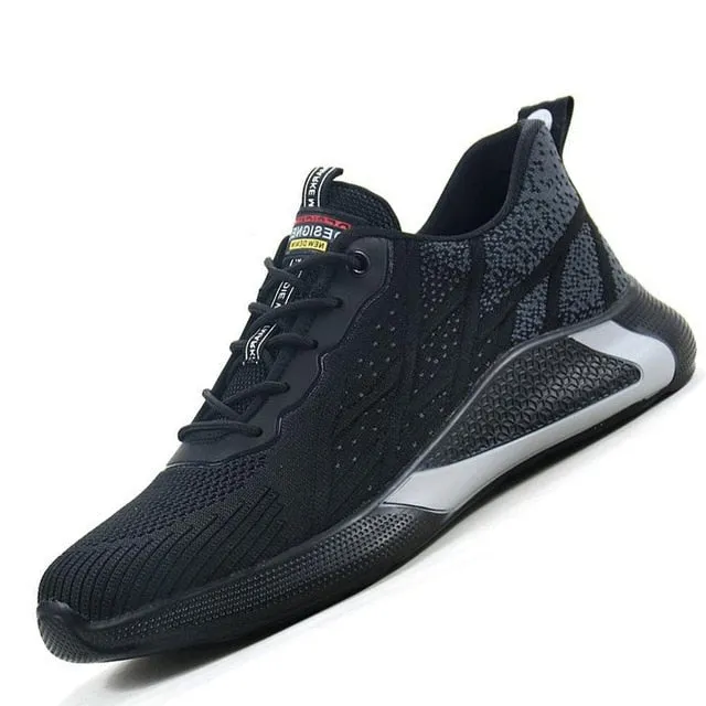 MJYTHF Safety Shoes Men Puncture-Proof Work Sneakers
