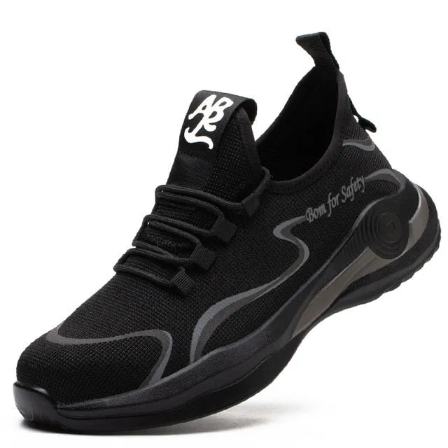 MJYTHF Safety Shoes Men Puncture-Proof Work Sneakers