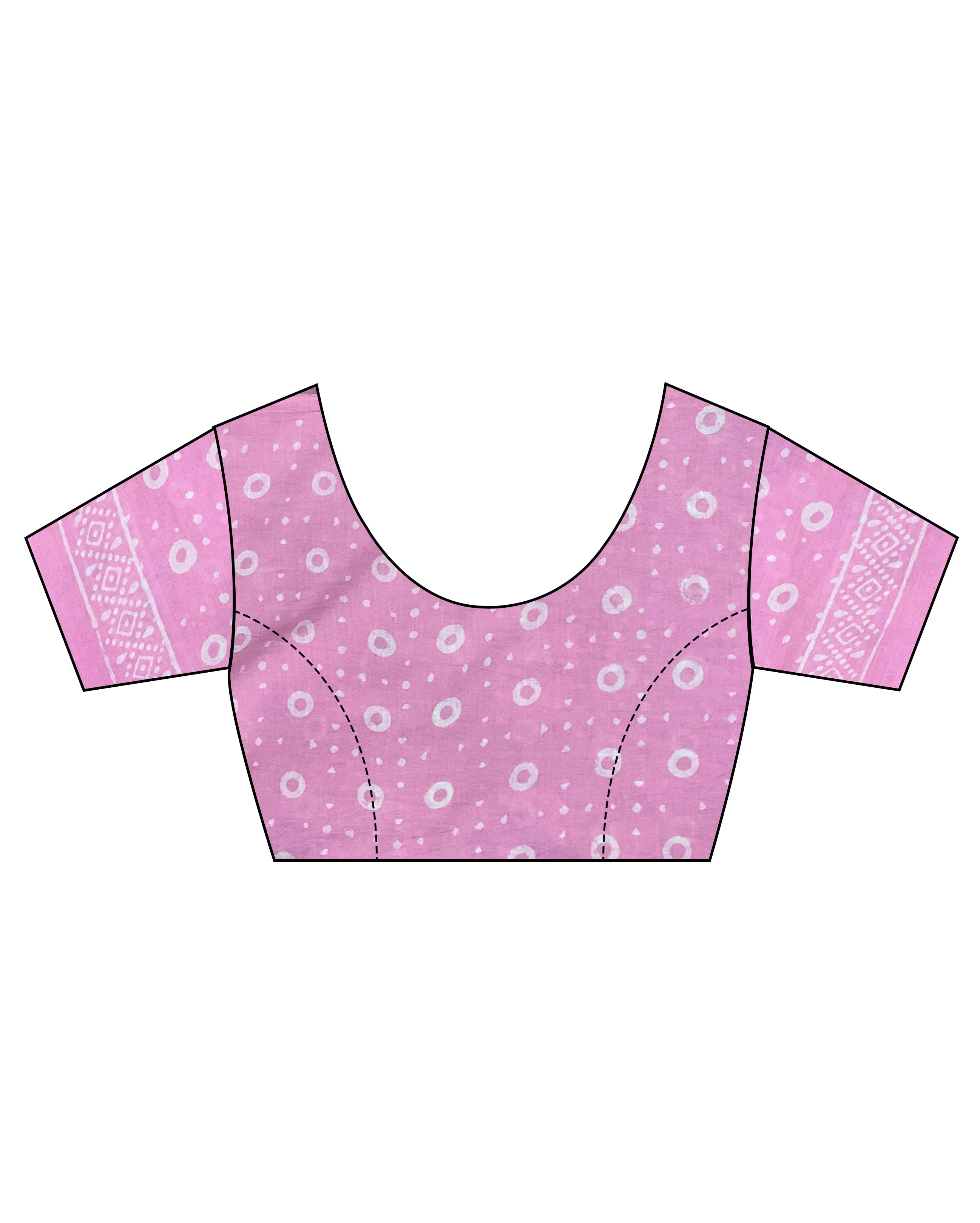 Moon Child Handblock Printed Cotton Saree- Skd