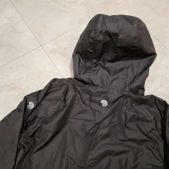 Mountain Hardwear Womens S Small Black Full Zip Hooded Waterproof Outdoor Jacket