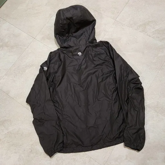 Mountain Hardwear Womens S Small Black Full Zip Hooded Waterproof Outdoor Jacket