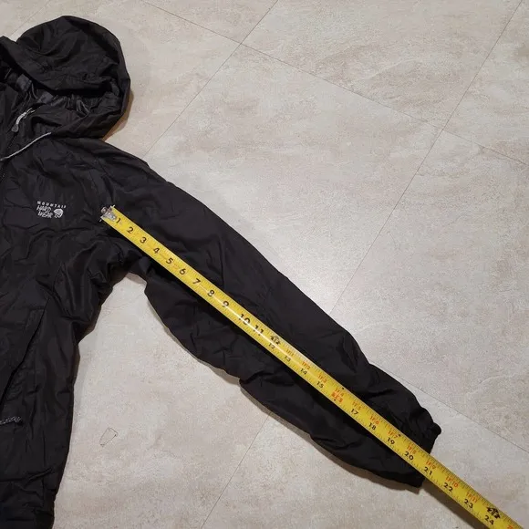 Mountain Hardwear Womens S Small Black Full Zip Hooded Waterproof Outdoor Jacket
