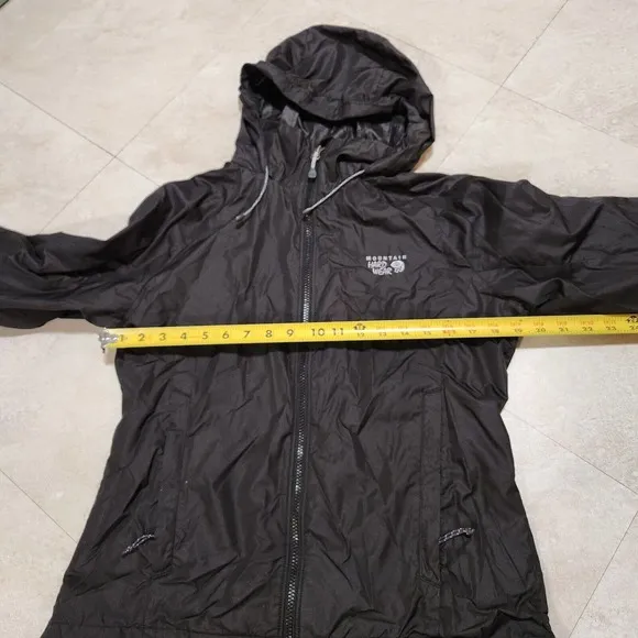 Mountain Hardwear Womens S Small Black Full Zip Hooded Waterproof Outdoor Jacket