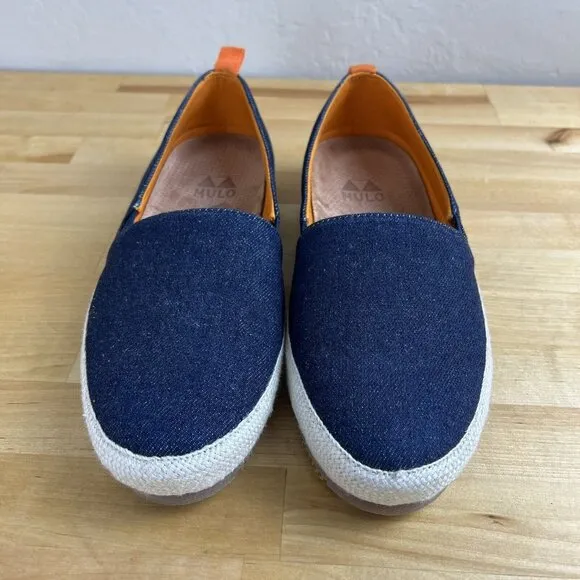Mulo Men’s US Size 7 Luxury Comfort Blue Denim Espadrille Loafer Slip On Shoes
