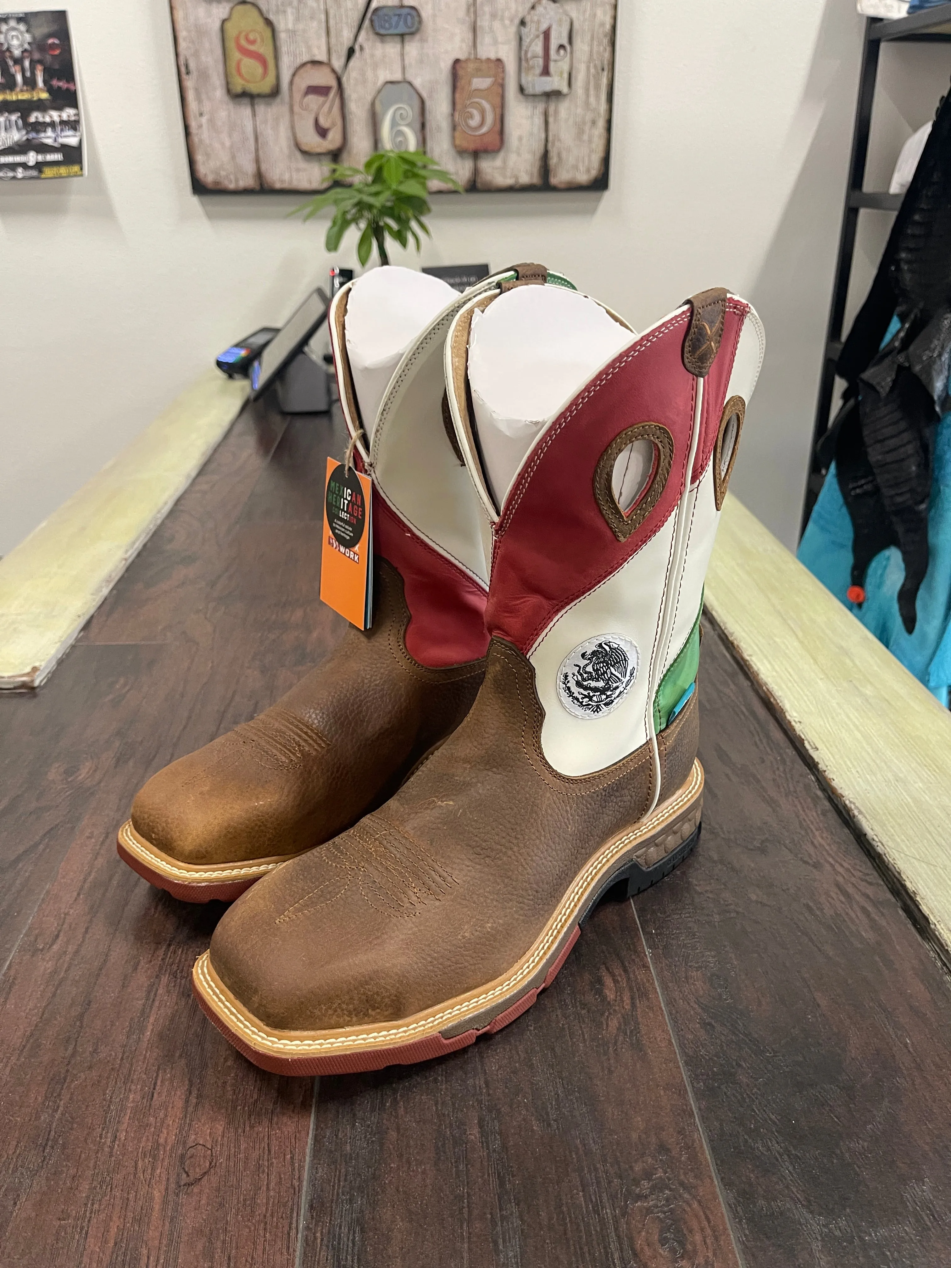 MX Twisted x alloy toe copper brown and multi