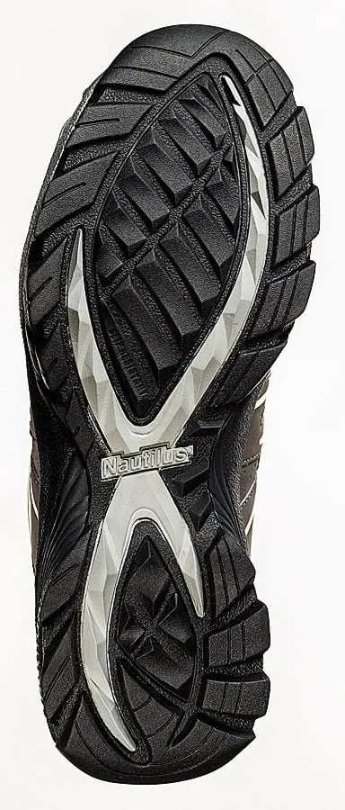 Nautilus Mens Composite Toe ESD Athletic M Grey/Black Faux Leather Shoes