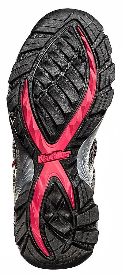 Nautilus Womens Steel Toe ESD Athletic W Grey/Pink Action Leather Shoes