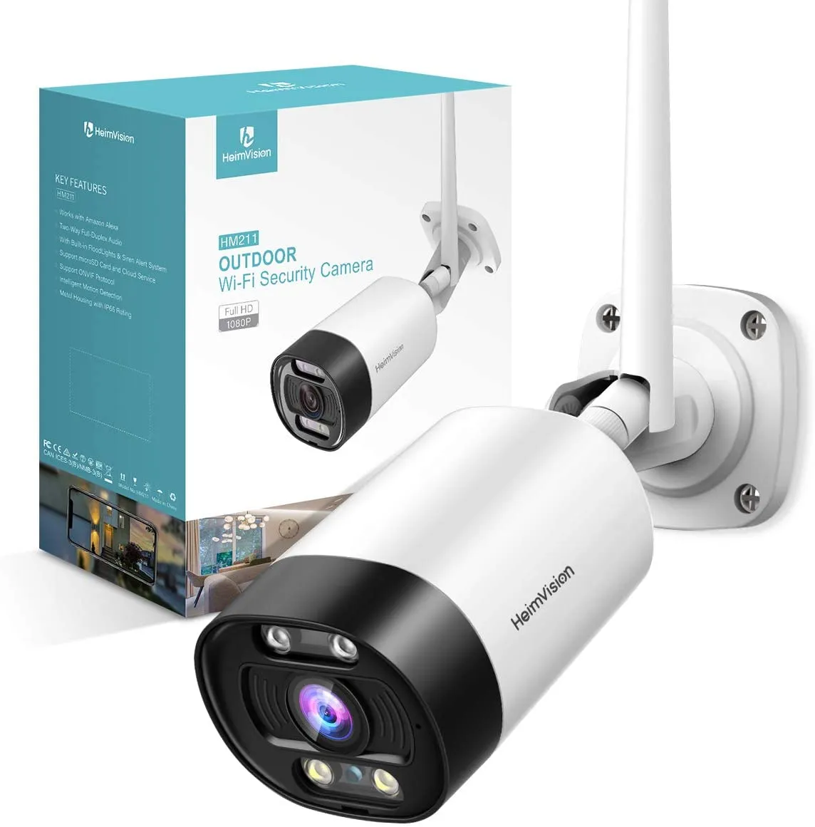 New HeimVision HM211 Outdoor Security Camera Wireless, 1080P WiFi with Night Vision, Floodlight, Siren Alarm, Two-Way Audio, Motion Detection, Waterproof, Cloud Service/Microsd Support!
