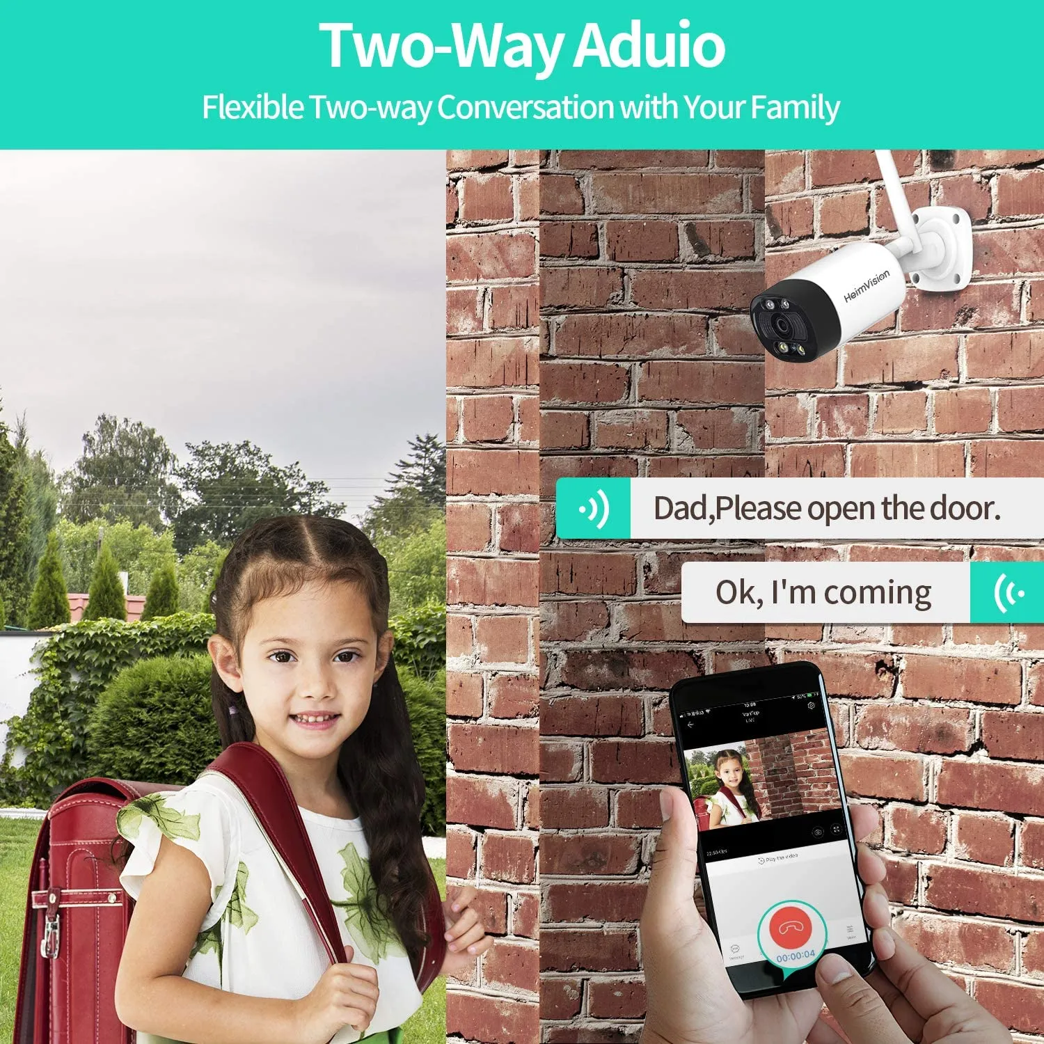 New HeimVision HM211 Outdoor Security Camera Wireless, 1080P WiFi with Night Vision, Floodlight, Siren Alarm, Two-Way Audio, Motion Detection, Waterproof, Cloud Service/Microsd Support!